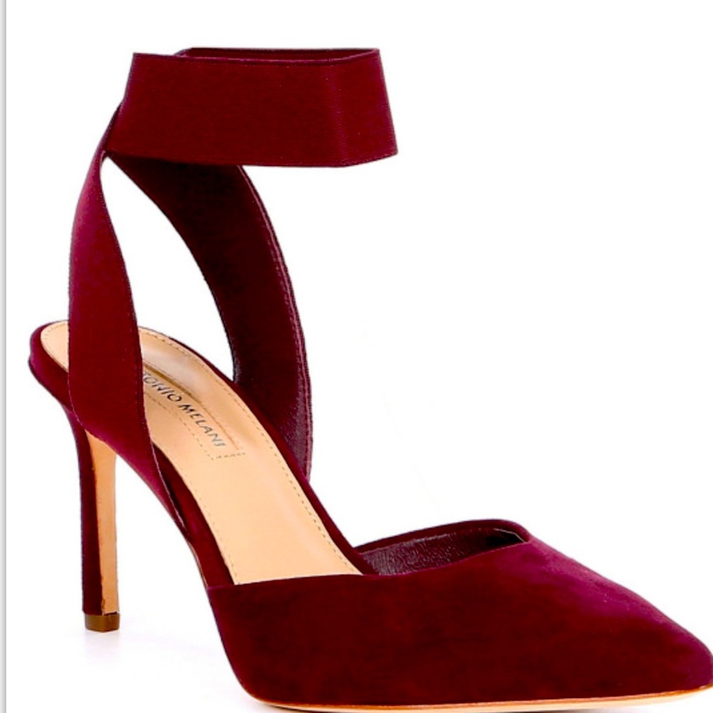 Antonio Melani Stelena Suede Ankle Strap Pumps Shoes
